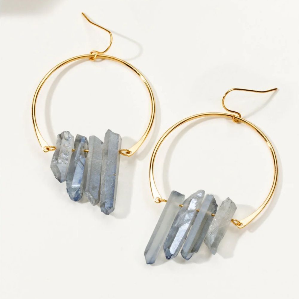 Gold and Silver Crystal Hoop Earrings